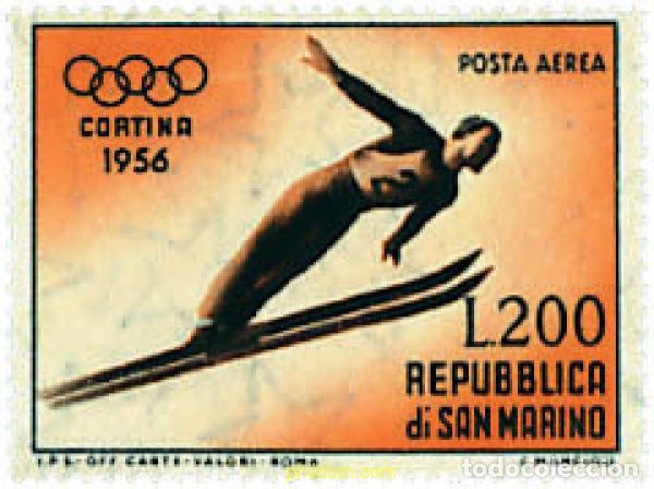 Sellos: 360004 MNH SAN MARINO 1955 7 JUEGOS OLIMPICOS INVIERNO CORTINA D AMPEZZO 1956