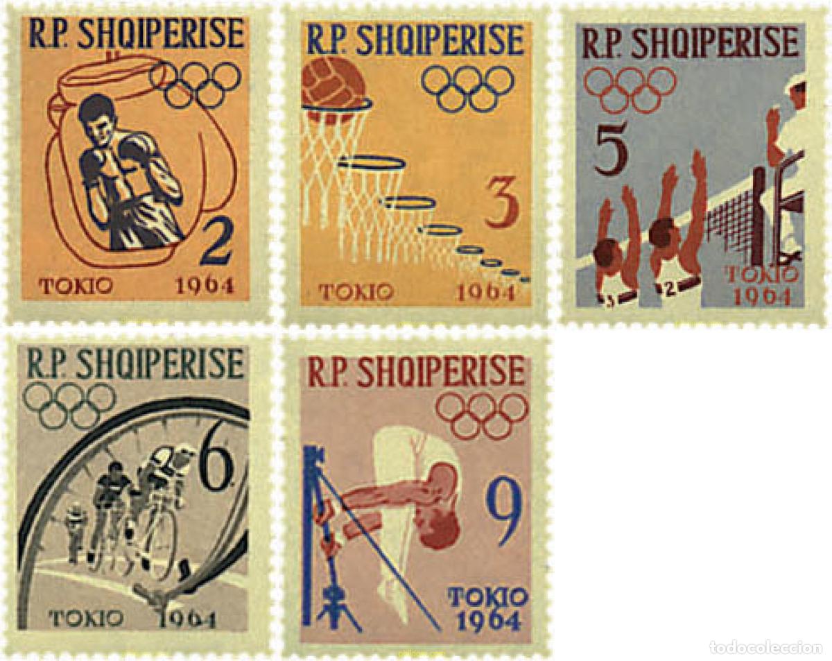 Sellos: 78076 MNH ALBANIA 1963 18 JUEGOS OLIMPICOS VERANO TOKIO 1964