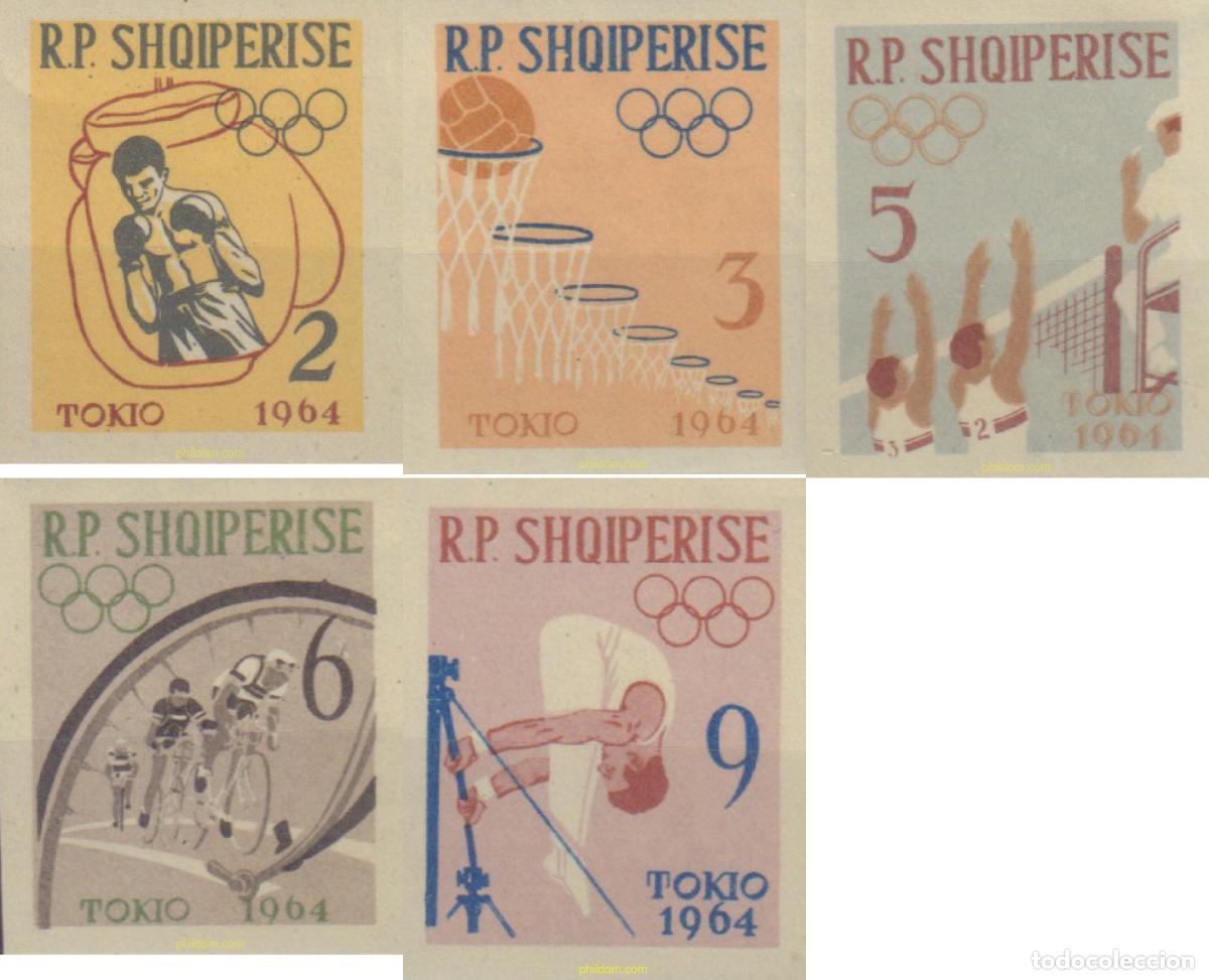 Sellos: 680783 MNH ALBANIA 1963 18 JUEGOS OLIMPICOS VERANO TOKIO 1964