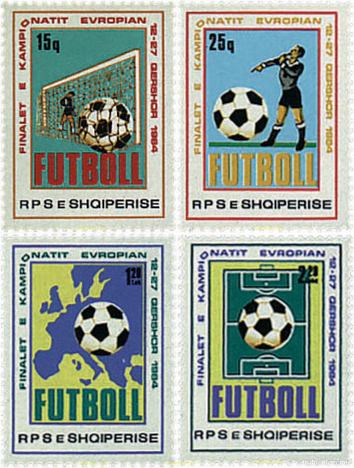 Sellos: 78507 MNH ALBANIA 1984 COPA DE EUROPA DE LAS NACIONES DE FUTBOL.