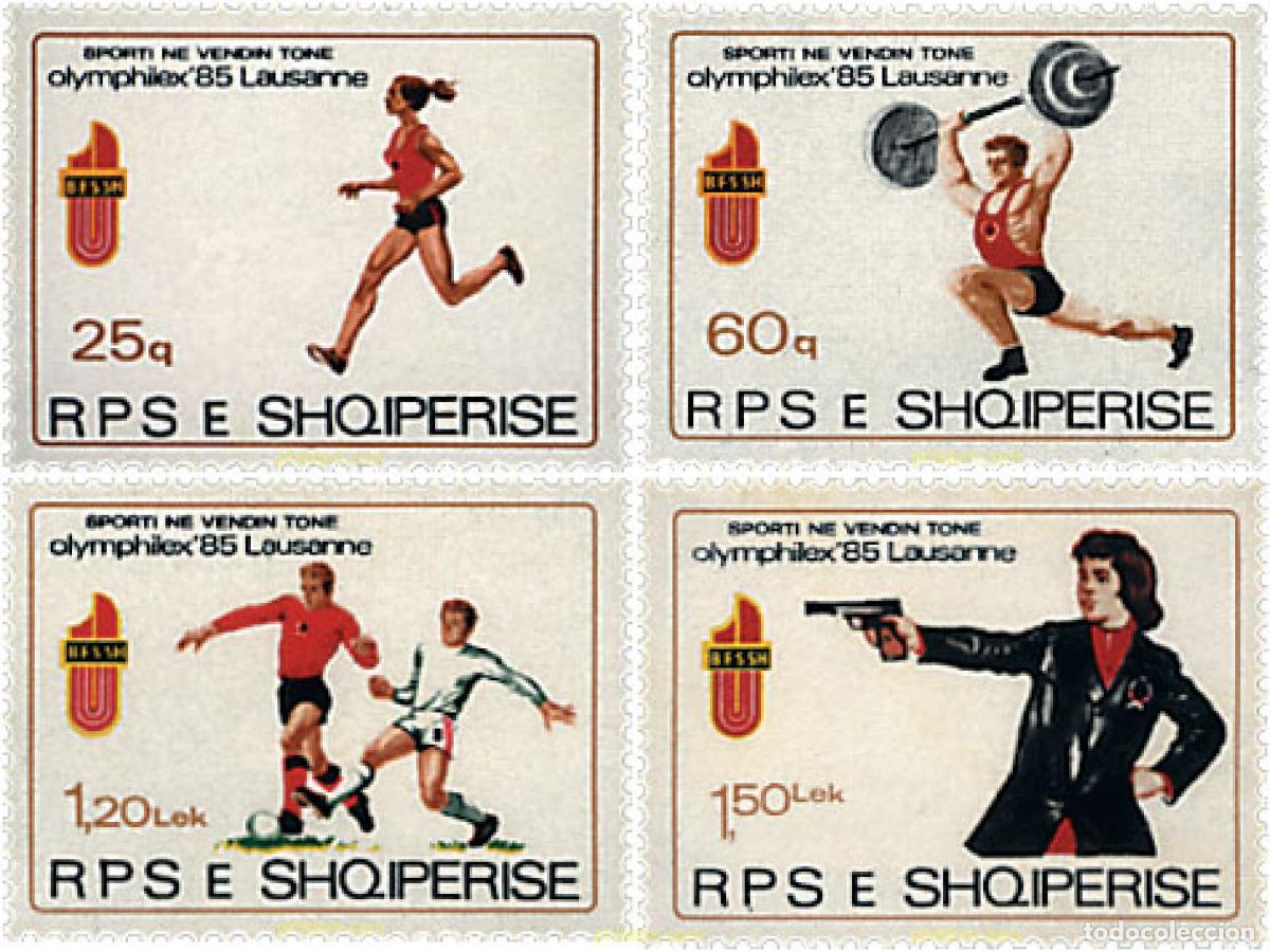 Sellos: 78534 MNH ALBANIA 1985 OLYMPHILEX 85. EXPOSICION INTERNACIONAL DE FILATELICA OLIMPICA