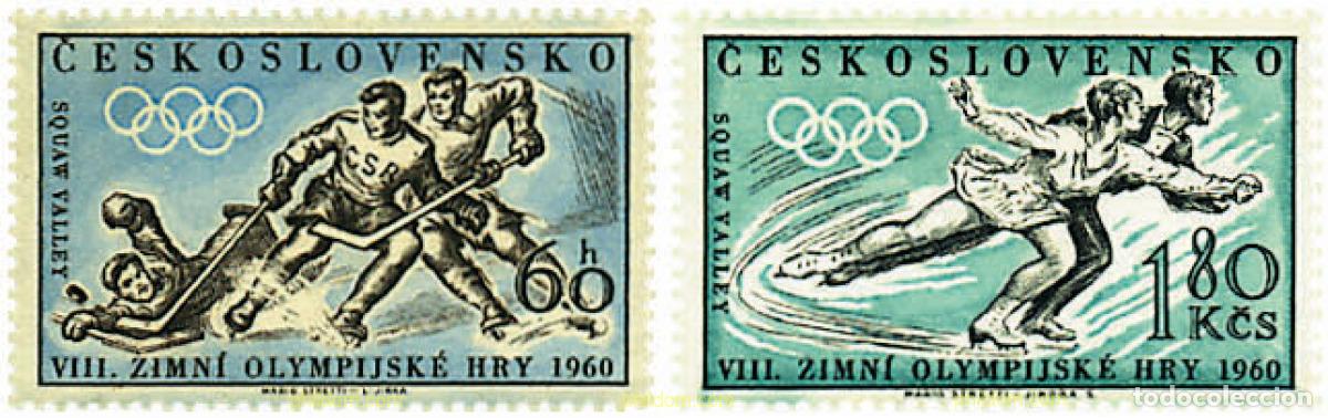 Sellos: 70676 MNH CHECOSLOVAQUIA 1960 8 JUEGOS OLIMPICOS INVIERNO SQUAW VALLEY 1960