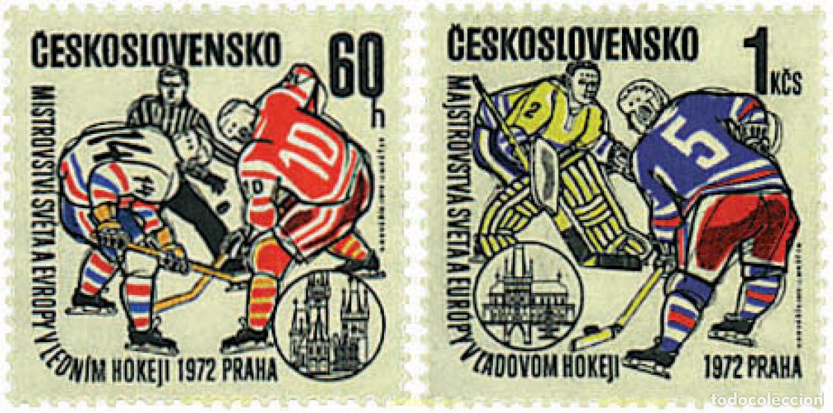 Sellos: 63724 MNH CHECOSLOVAQUIA 1972 CAMPEONATOS DE EUROPA DE HOCKEY SOBRE HIELO