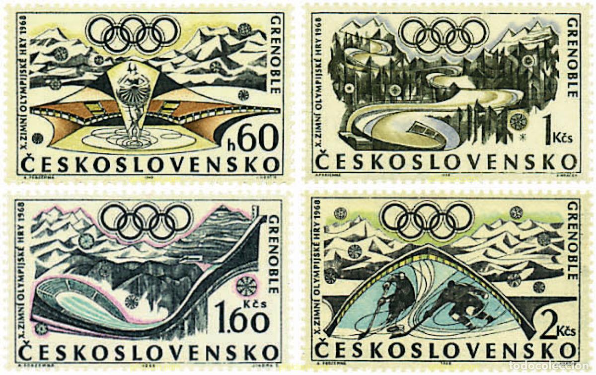 Timbres: 259611 HINGED CHECOSLOVAQUIA 1968 10 JUEGOS OLIMPICOS INVIERNO GRENOBLE 1968