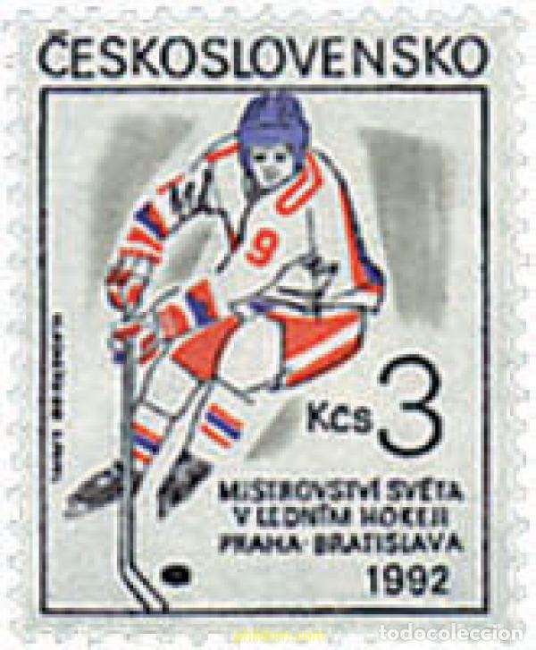 Sellos: 68027 MNH CHECOSLOVAQUIA 1992 CAMPEONATO DE HOCKEY SOBRE HIELO