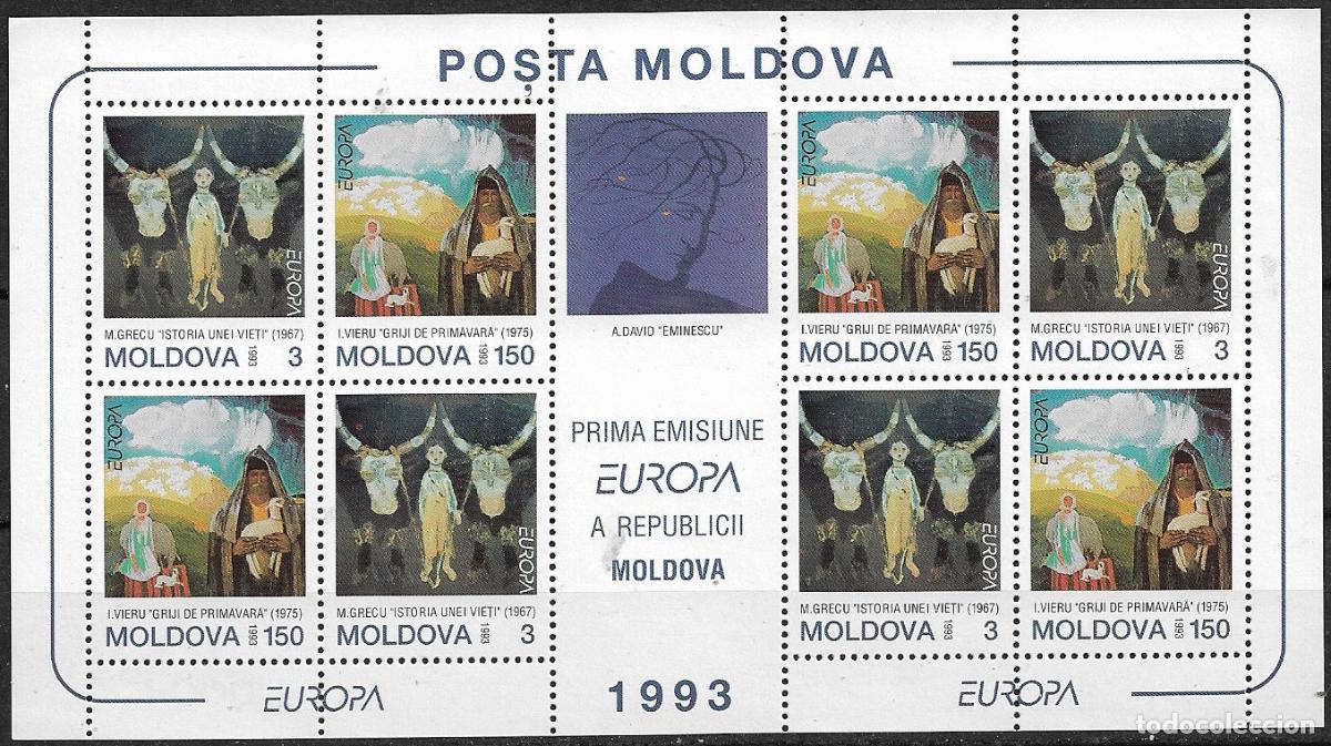 Sellos: MOLDAVIA 1993 Europa * * Primera Emisi&oacute;n de Europa