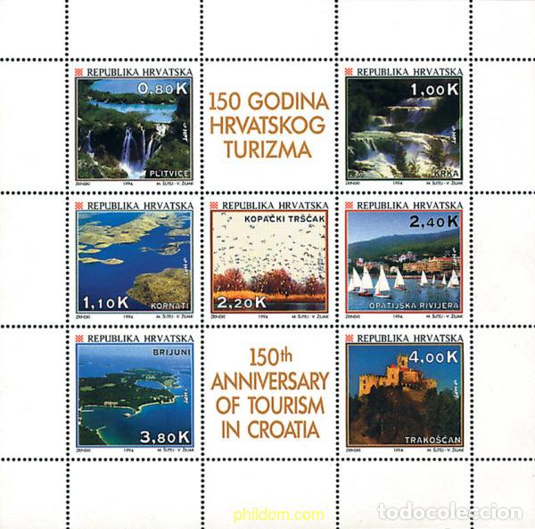 Stamps: 9417 MNH CROACIA 1994 150 ANIVERSARIO DEL TURISMO EN CROACIA