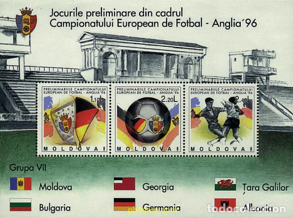 Timbres: 71349 MNH MOLDAVIA 1994 ELIMINATORIAS DEL CAMPEONATO DE EUROPA DE FUTBOL.
