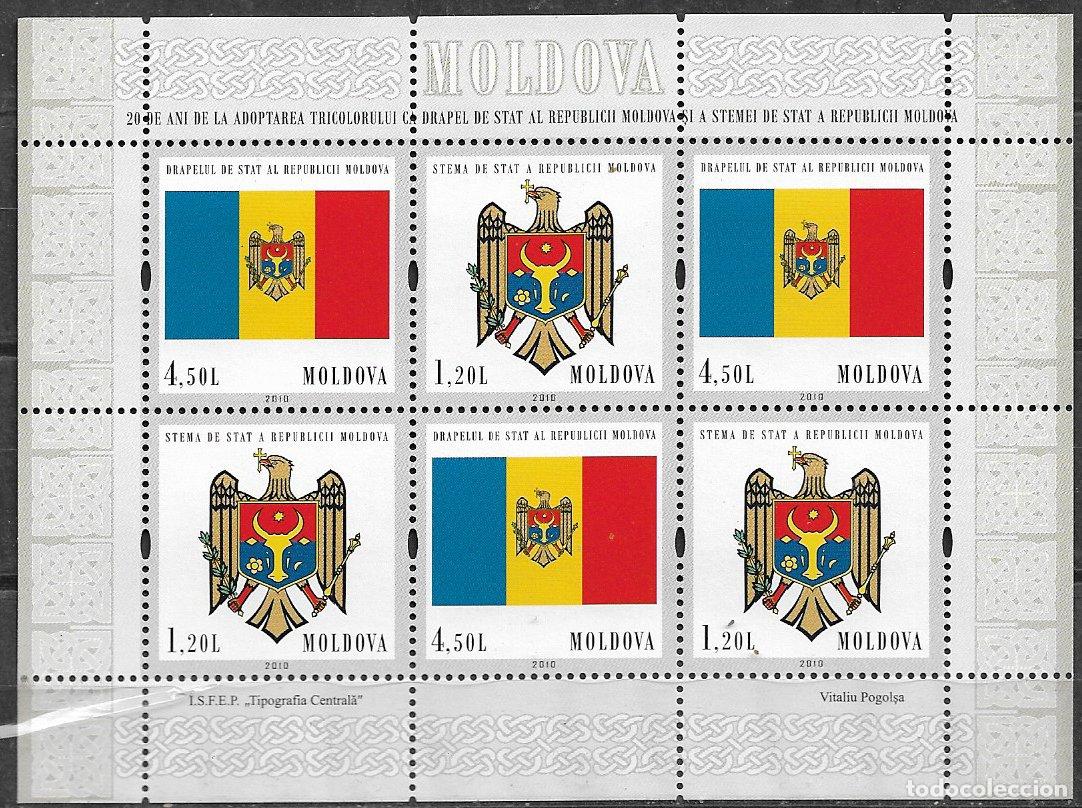 Sellos: MOLDAVIA 2010 S&iacute;mbolos Nacionales n&ordm; HB53 * *