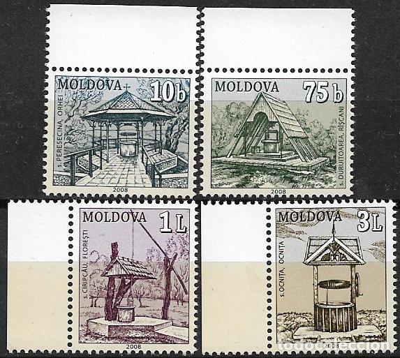 Sellos: MOLDAVIA 2007 Pozos Moldavos, Yvert n&ordm; 526 a 529 * *