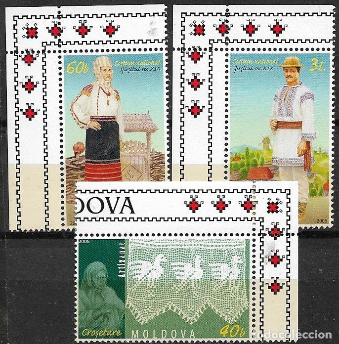 Sellos: MOLDAVIA 2006 Trajes Tradicionales, Yvert n&ordm; 469 a 471 * *