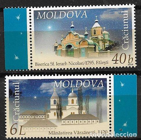 Sellos: MOLDAVIA 2005 Navidad, Yvert n&ordm; 498 y 499 * *