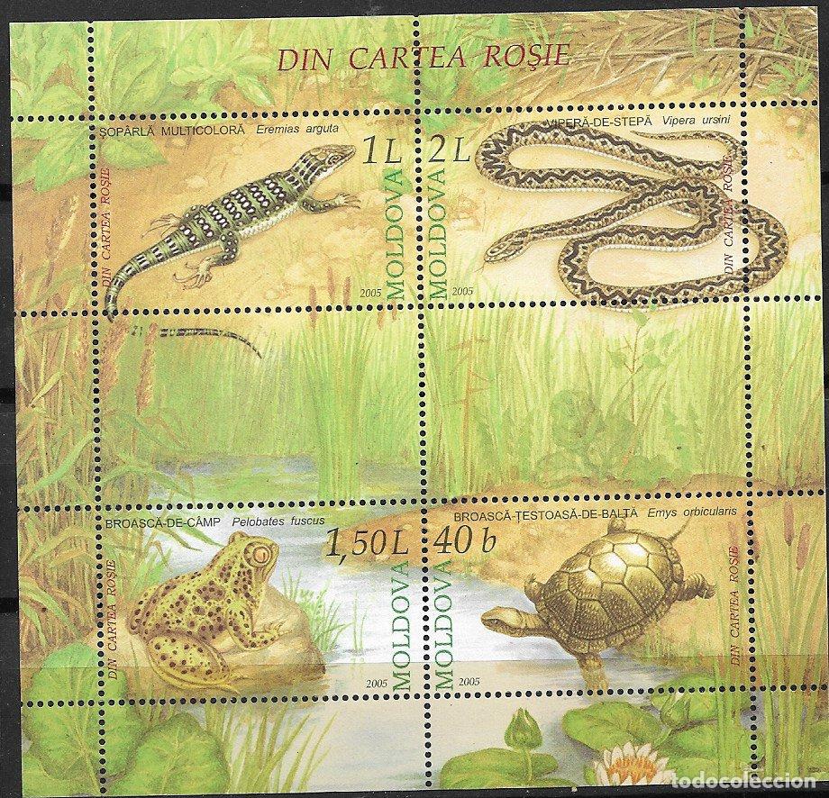 Sellos: MOLDAVIA 2005 Reptiles y Anfibios, Yvert n&ordm; HB37 * *
