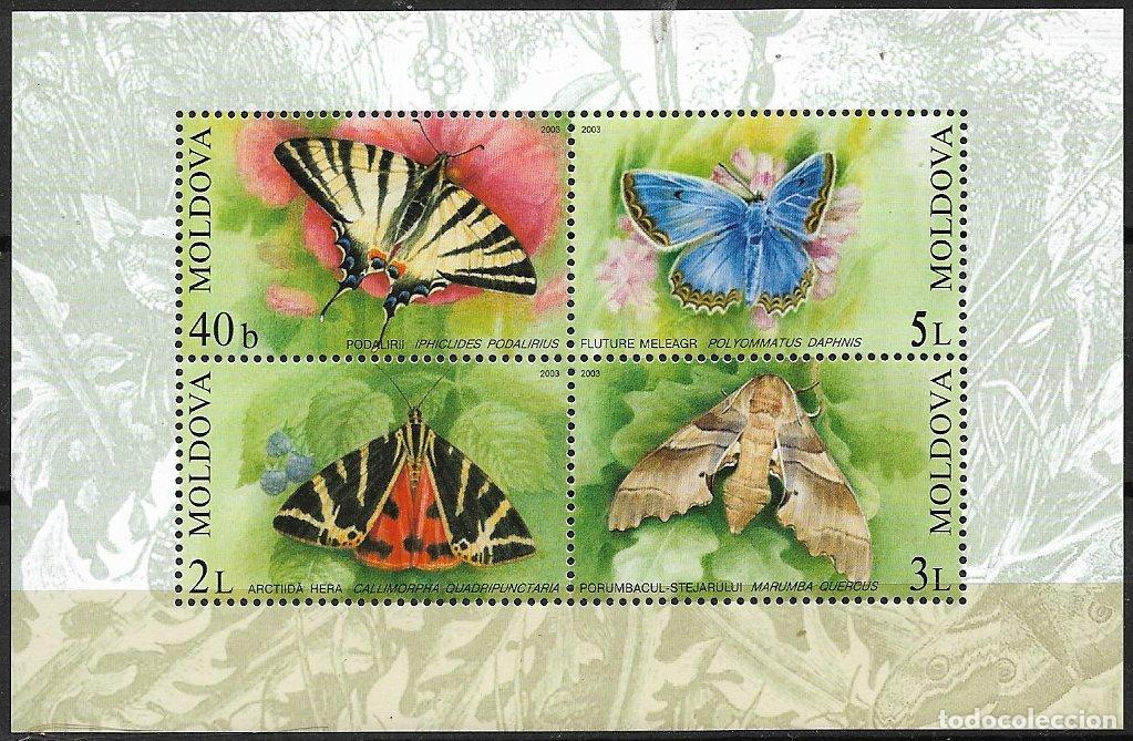 Sellos: MOLDAVIA 2003 Mariposas, Yvert n&ordm; HB30 * *