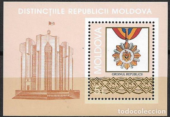 Sellos: MOLDAVIA 1999 Medalla del Orden de la Rep&uacute;blica, Yvert n&ordm; HB21 * *
