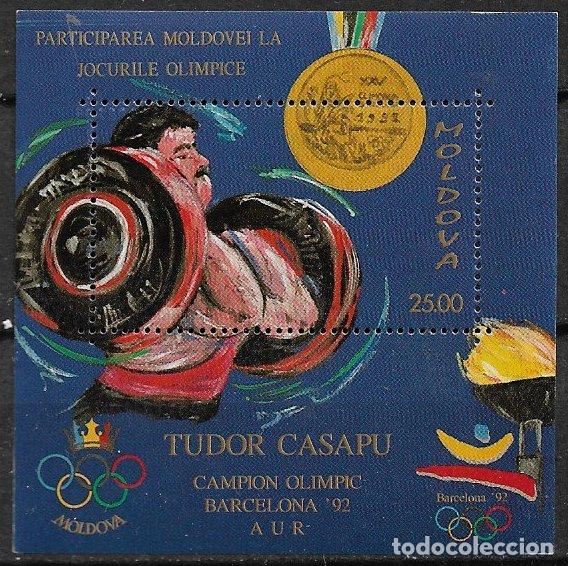 Stamps: MOLDAVIA 1992 Medallista Ol&iacute;mpico Barcelona, Yvert n&ordm; HB 2 * *