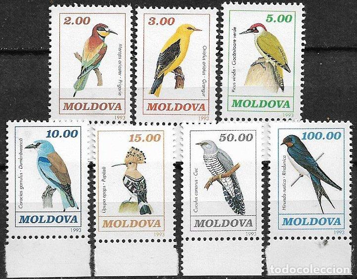 Stamps: MOLDAVIA 1993 P&aacute;jaros, Yvert n&ordm; 50 a 56 * *