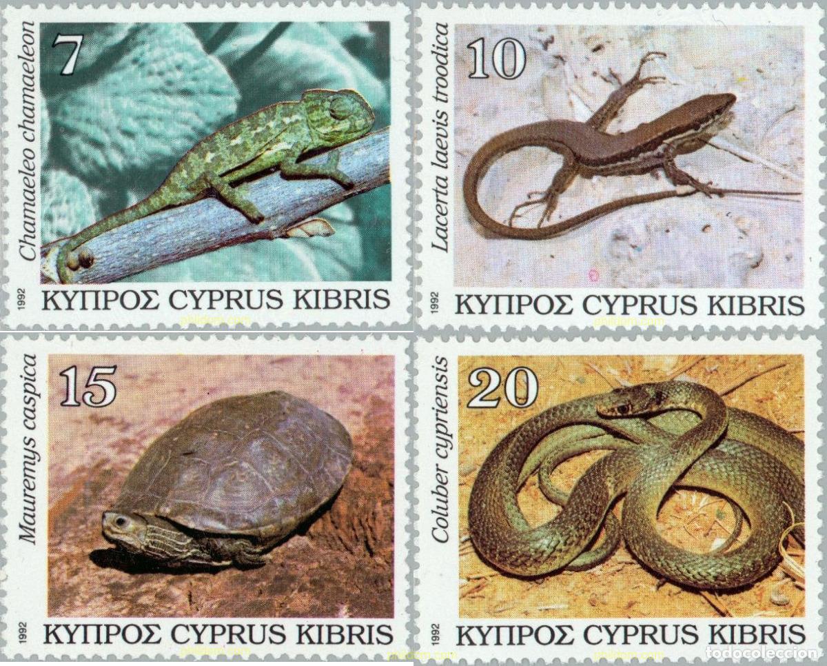 Sellos: 72492 MNH CHIPRE 1992 FAUNA. REPTILES DE CHIPRE