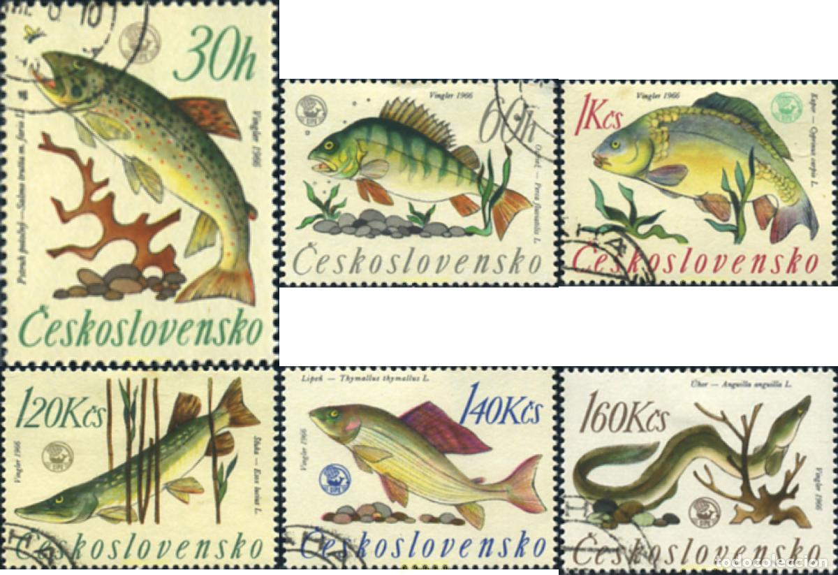 Sellos: 339465 USED CHECOSLOVAQUIA 1966 CAMPEONATOS DEL MUNDO DE PESCA FLUVIAL