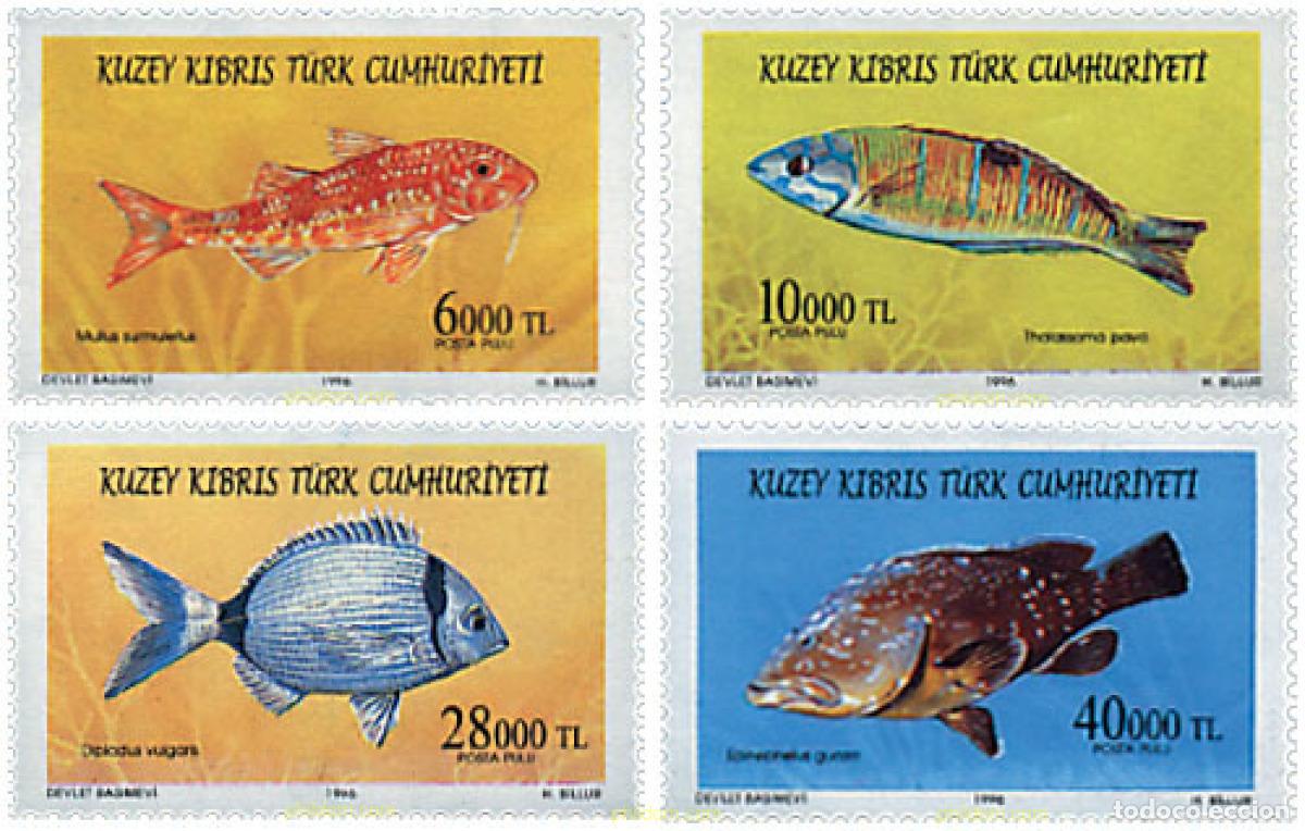 Sellos: 51469 MNH CHIPRE. Administraci&oacute;n turca 1996 PECES