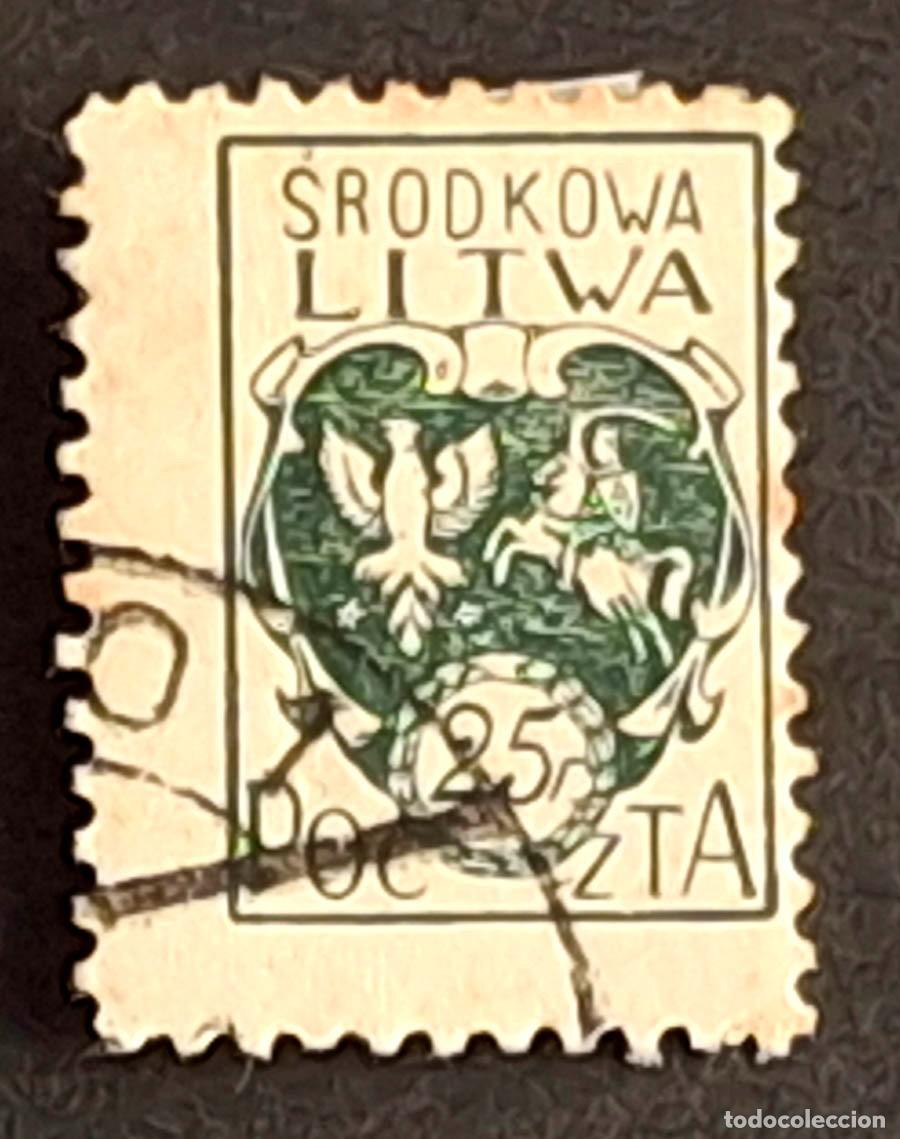 Sellos: 1921, Ocupaci&oacute;n polaca de Lituania Central valor de 25 Poczta