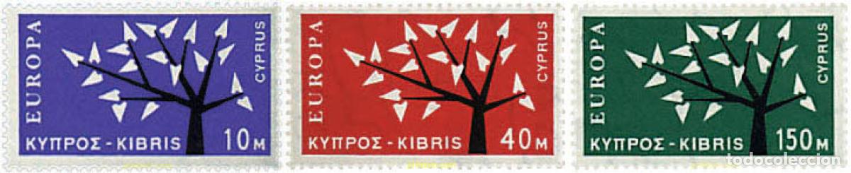 Sellos: 305377 USED CHIPRE 1963 EUROPA CEPT. ARBOL CON 19 HOJAS