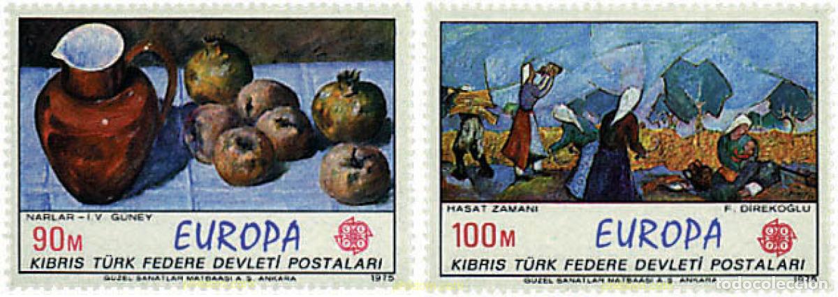 Stamps: 62273 MNH CHIPRE. Administraci&oacute;n turca 1975 EUROPA CEPT. PINTURAS