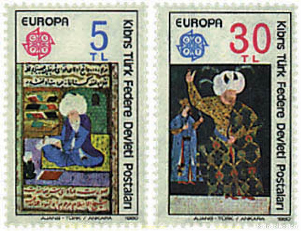 Sellos: 63226 MNH CHIPRE. Administraci&oacute;n turca 1980 EUROPA CEPT. GENTE FAMOSA