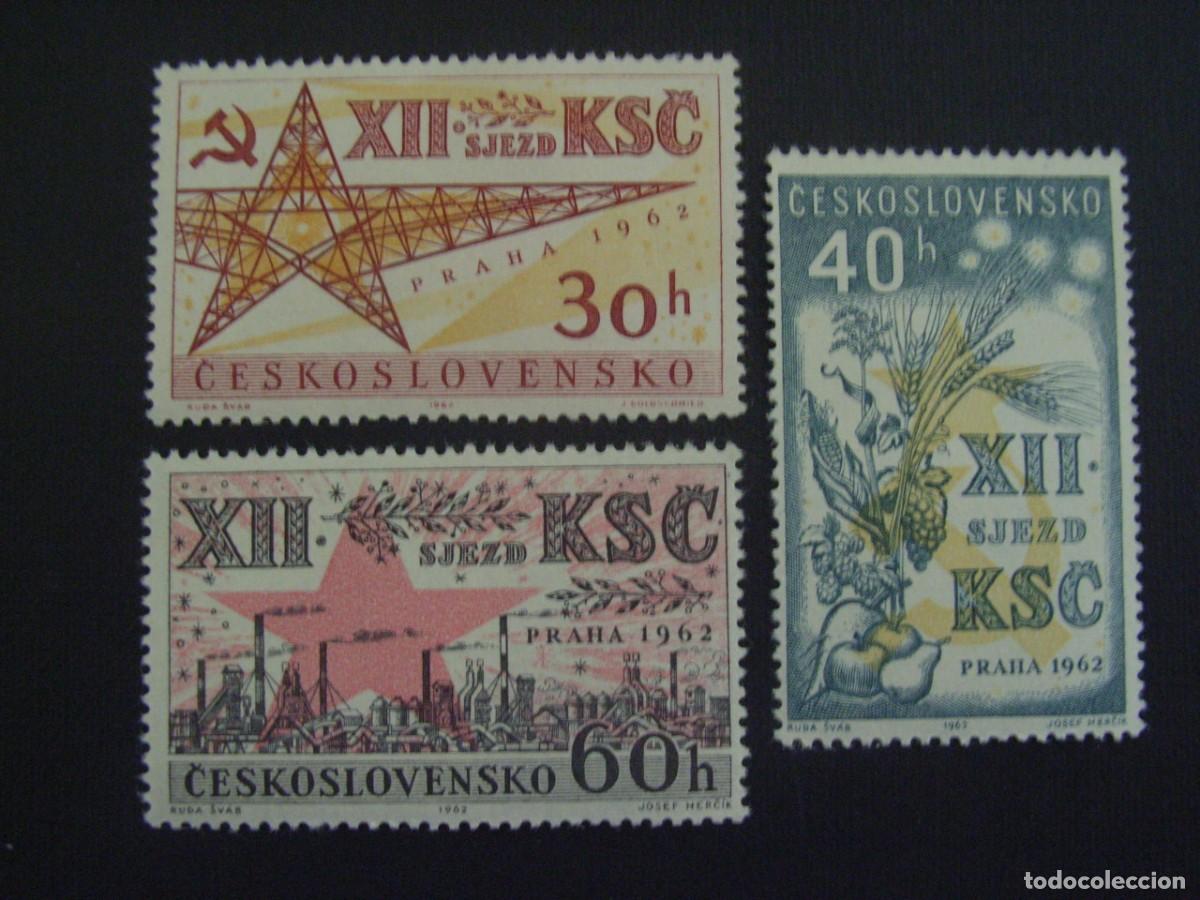 Timbres: CHECOSLOVAQUIA N&ordm; YVERT 1242/4*** A&Ntilde;O 1962. 12 CONGRESO DEL PARTIDO COMUNISTA CHECOSLOVACO