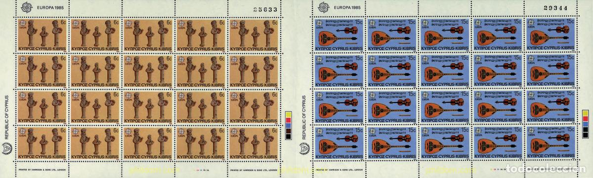 Timbres: 8952 MNH CHIPRE 1985 EUROPA CEPT. A&Ntilde;O EUROPEO DE LA MUSICA