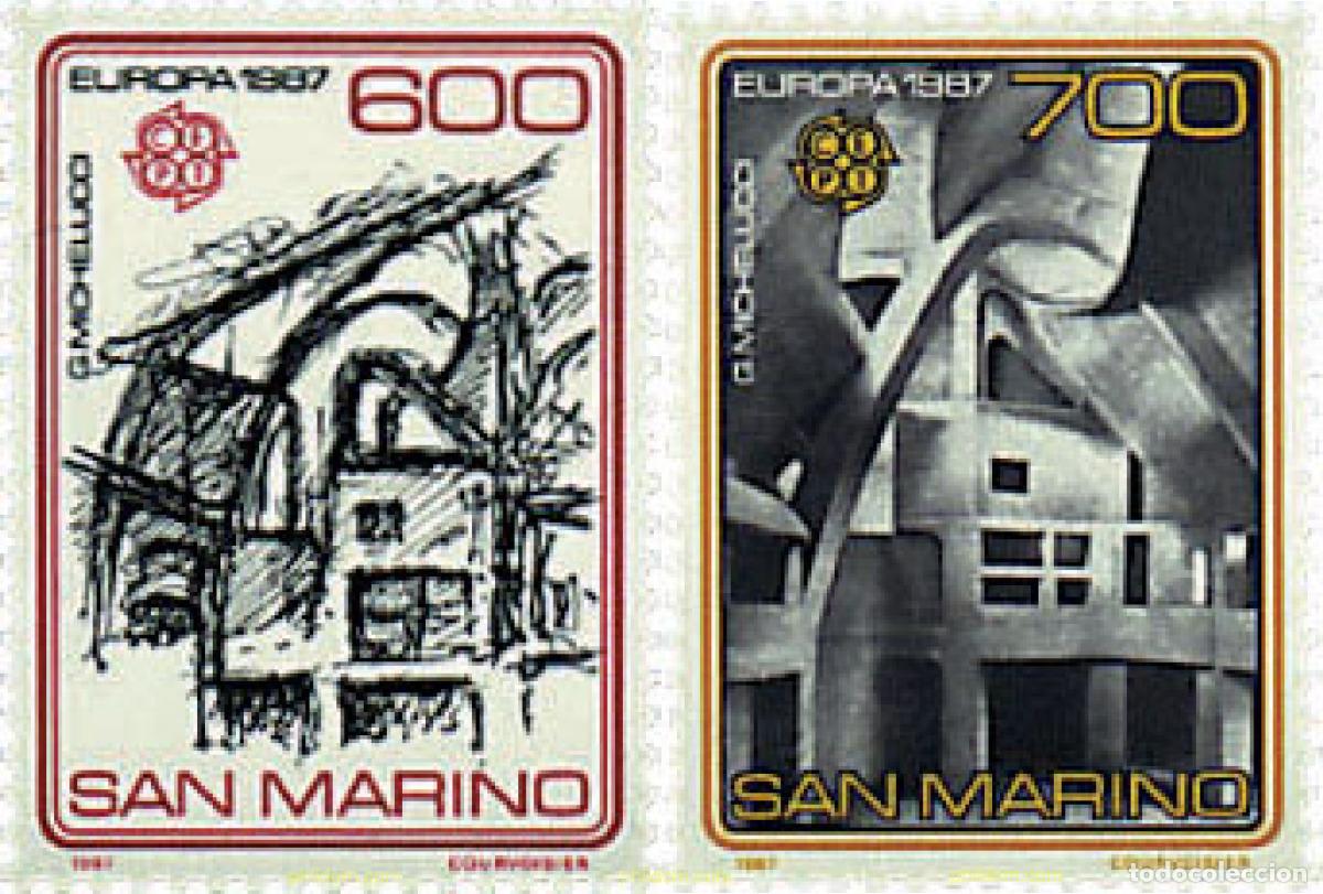 Sellos: 62674 MNH SAN MARINO 1987 EUROPA CEPT. ARQUITECTURA MODERNA