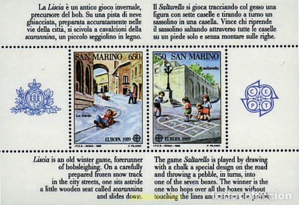 Sellos: 70371 MNH SAN MARINO 1989 EUROPA CEPT. JUEGOS INFANTILES