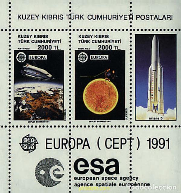 Sellos: 62790 MNH CHIPRE. Administraci&oacute;n turca 1991 EUROPA CEPT. TELECOMUNICACIONES