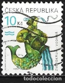 Sellos: Rep&uacute;blica Checa 1998 - Mi 200 - YT 193 - Signo del zod&iacute;aco : Acuario