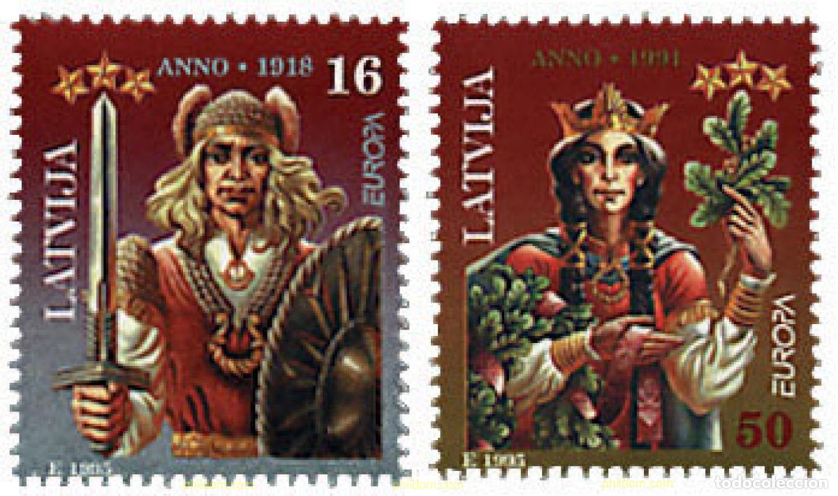 Sellos: 86357 MNH LETONIA 1995 EUROPA CEPT. PAZ Y LIBERTAD