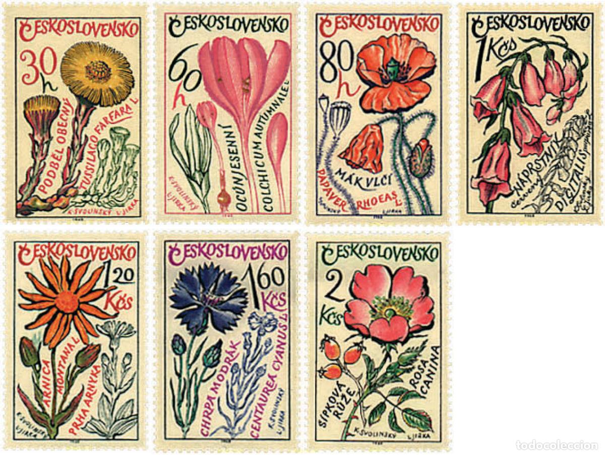Sellos: 200249 HINGED CHECOSLOVAQUIA 1965 FLORES DE PLANTAS MEDICINALES