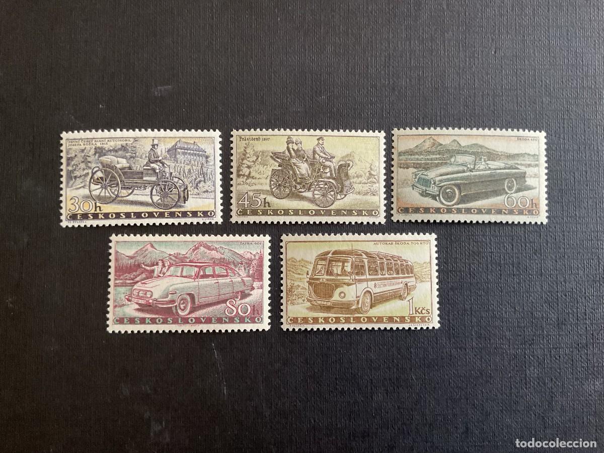 Sellos: CHECOSLOVAQUIA N&ordm; YVERT 994/8*** A&Ntilde;O 1958. INDUSTRIA AUTOMOVILISTICA. SELLOS SUELTOS
