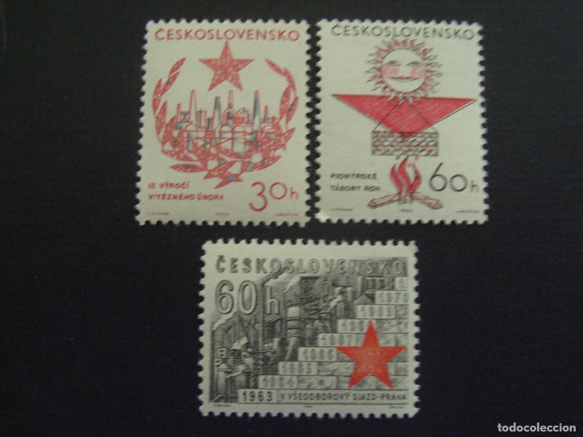 Stamps: CHECOSLOVAQUIA N&ordm; YVERT 1257/9*** A&Ntilde;O 1963. CONGRESO SINDICAL Y FEBRERO VICTORIOSO