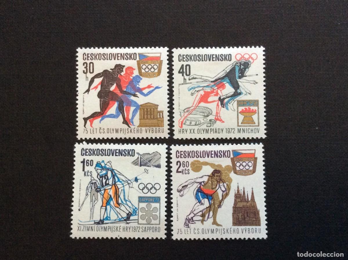 Sellos: CHECOSLOVAQUIA N&ordm; YVERT 1889/2*** A&Ntilde;O 1971. 75 ANIVERSARIO DEL COMITE OLIMPICO DE CHECOSLOVAQUIA