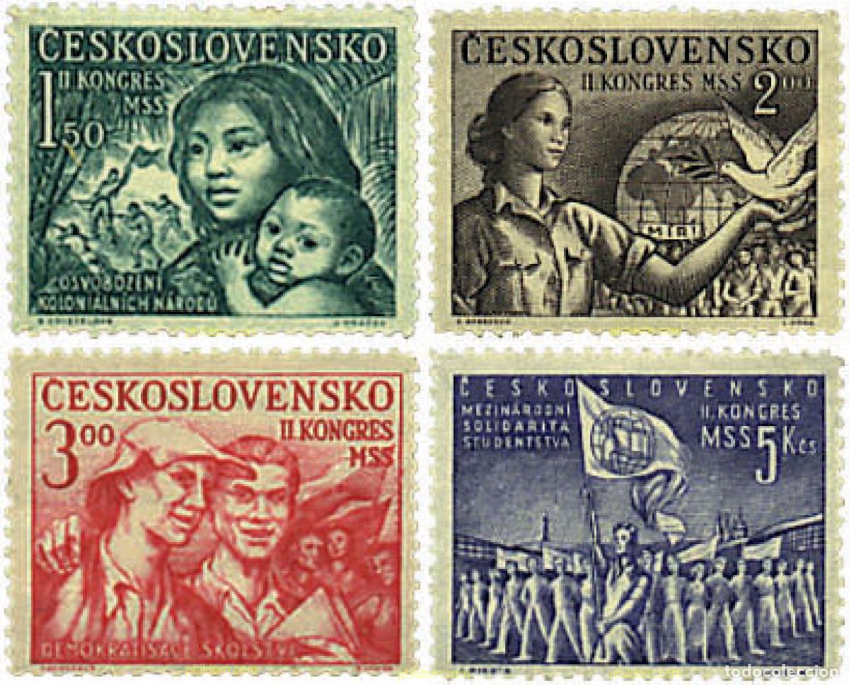 Sellos: 200003 HINGED CHECOSLOVAQUIA 1950 2 CONGRESO INTERNACIONAL DE ESTUDIANTES