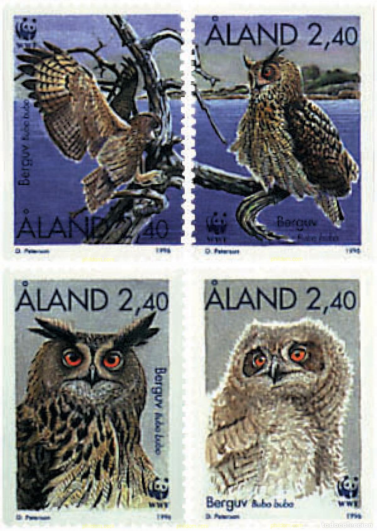 Sellos: 92639 MNH ALAND 1996 BUHO REAL