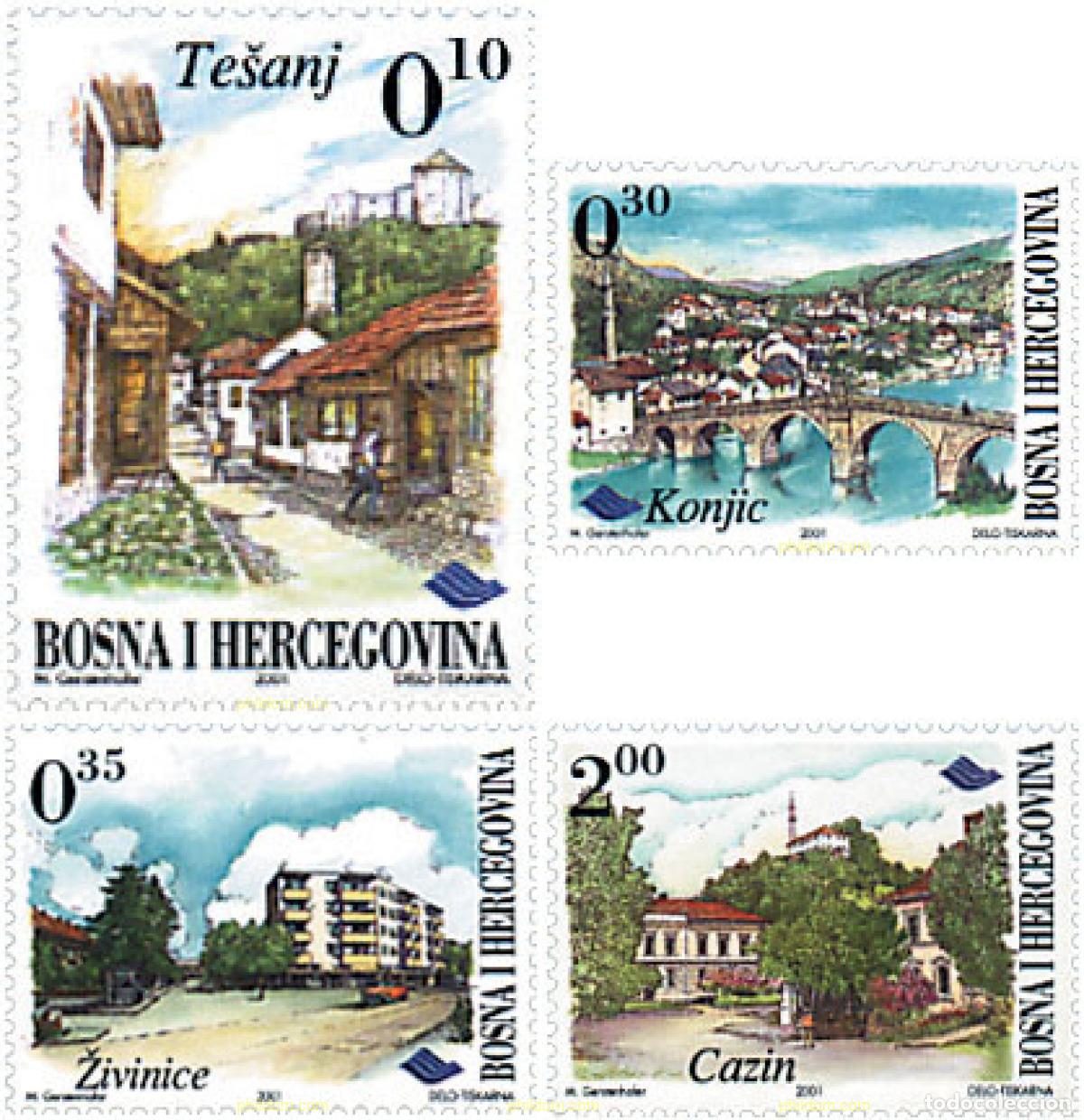Briefmarken: 791059 MNH BOSNIA-HERZEGOVINA 2001 CIUDADES
