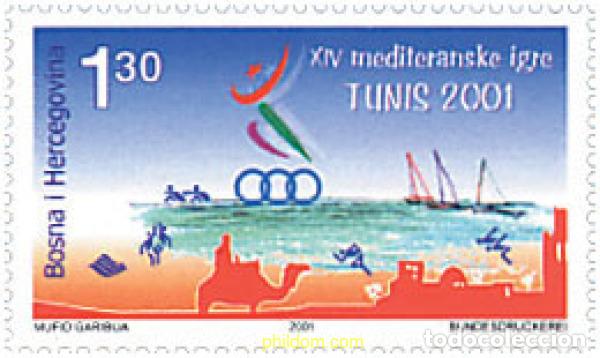 Sellos: 91010 MNH BOSNIA-HERZEGOVINA 2001 14 JUEGOS MEDITERRANEOS EN TUNEZ