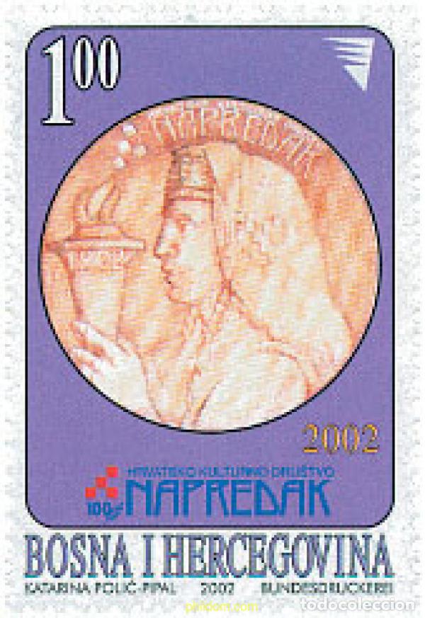 Sellos: 123304 MNH BOSNIA-HERZEGOVINA 2002 CENTENARIO DE LA NAPREDAK (ASOCIACION CULTURAL CROATA)