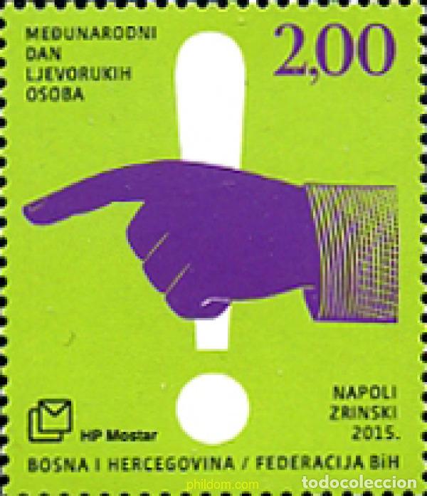 Timbres: 351866 MNH BOSNIA-HERZEGOVINA. Adm Croata 2015 DIA DE LOS ZURDOS