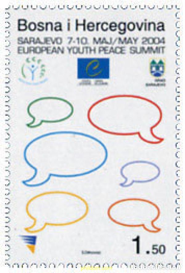 Sellos: 146238 MNH BOSNIA-HERZEGOVINA 2004 CONFERENCIA DE JOVENES EUROPEOS POR LA PAZ