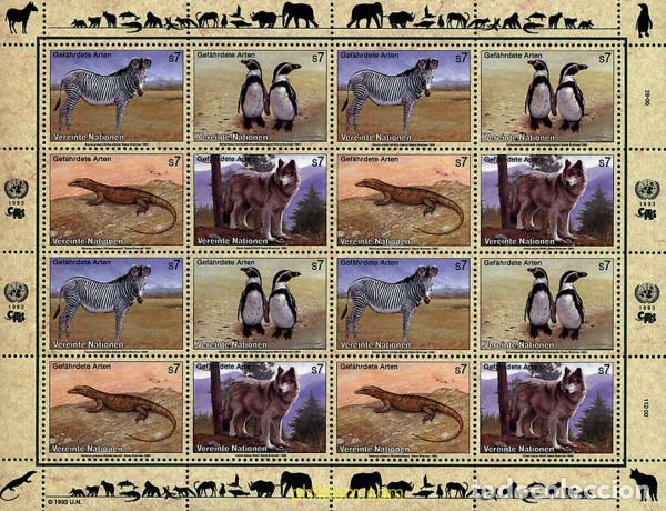 Sellos: 105117 MNH NACIONES UNIDAS. Viena 1993 PROTECCION DE LA NATURALEZA