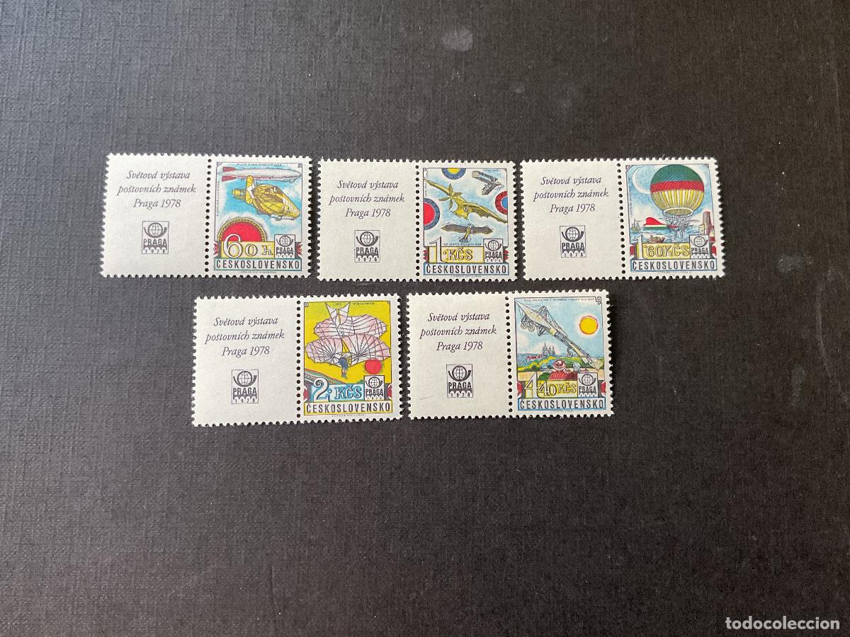 Sellos: CHECOSLOVAQUIA N&ordm; YVERT 2232/6*** A&Ntilde;O 1977. EXPOSICION FILATELICA INTERNACIONAL PRAGA 1978