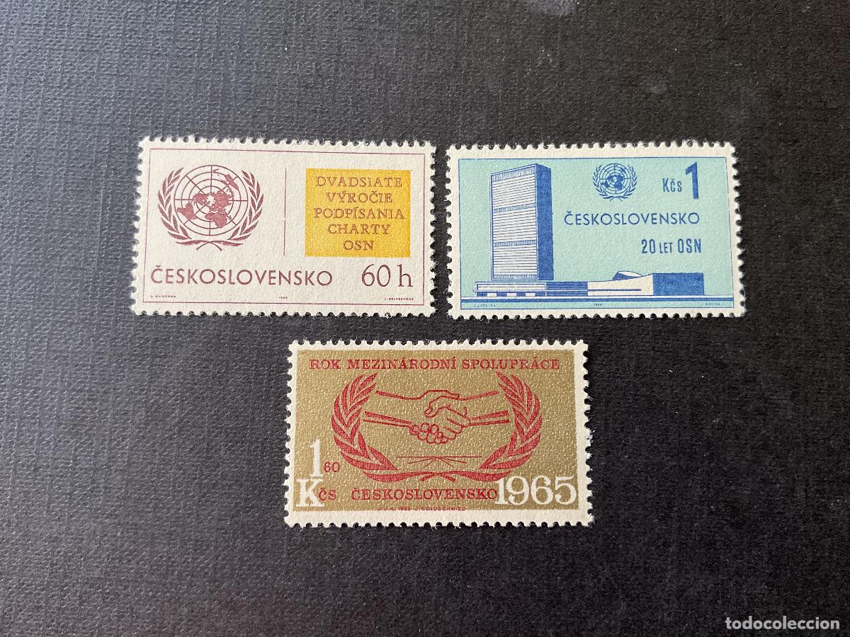 Sellos: CHECOSLOVAQUIA N&ordm; YVERT 1414/6*** A&Ntilde;O 1965. 20 ANIVERSARIO DE NACIONES UNIDAS Y COOP. INTERNACIONAL