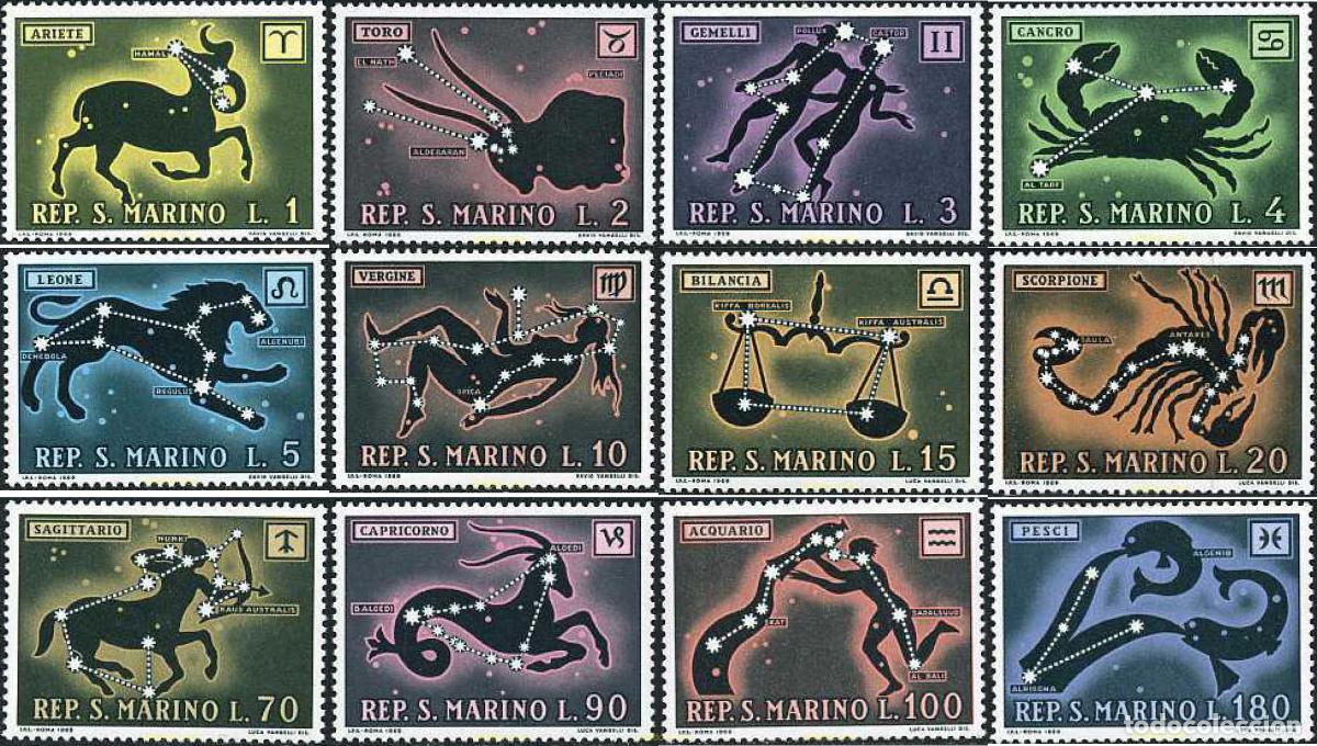 Sellos: 140868 MNH SAN MARINO 1970 SIGNOS DEL ZODIACO